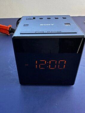Sony ICF-C1 Black Cube AM/FM Alarm Clock Radio Orange LED